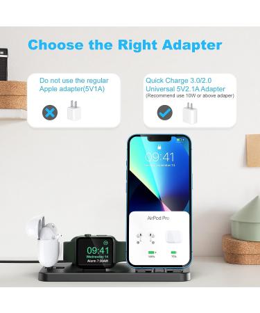 GLANA 3-in-1 Portable Charging Station for Apple Devices - Foldable Charger Stand for iWatch and iPhone AirPods Pro - Black - Buy Online on SooperMarket.com