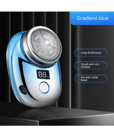 Mini Electric Shaver for Men - Compact Portable Design USB Charging Intelligent Digital Display - Gradient Blue - Buy Online on SooperMarket.com
