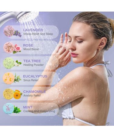 6-Piece Essential Oil Shower Steamers & Tea Candle Bath Bombs Set for Women | Pure Essential Oils | Home Spa Gift | Mother's Day Idea - Buy Online on SooperMarket.com