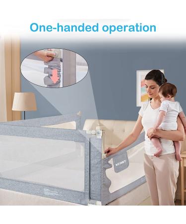 KCRET Toddler Bed Rail - Upgraded Safety Guardrail for Twin, Double, Full, Queen & King Mattress - Breathable Fabric - 78.730 Grey - Buy Online on SooperMarket.com