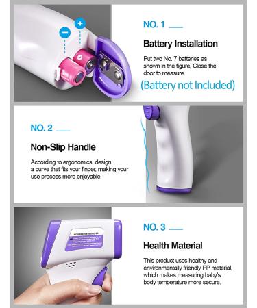 Accurate Non-Contact Infrared Thermometer for Adults | Forehead Fever Alarm & Memory Function - Buy Online on SooperMarket.com