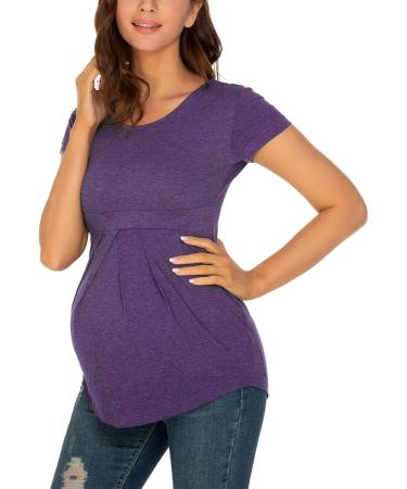 Love2Mi Women's Maternity Nursing Shirt - Layered Design Wrap Top - S-purple - Size M - Buy Online on SooperMarket.com