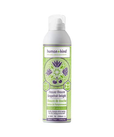 Human+Kind Shower Mousse Body Wash - Suitable For Sensitive Skin - Delicately Fragranced - Leaves Your Body Feeling Cleansed And Beautifully Soft - Nourishes Dry Skin - Grapefruit Delight - 6.76 Oz. Grapefruit Delight 6.76