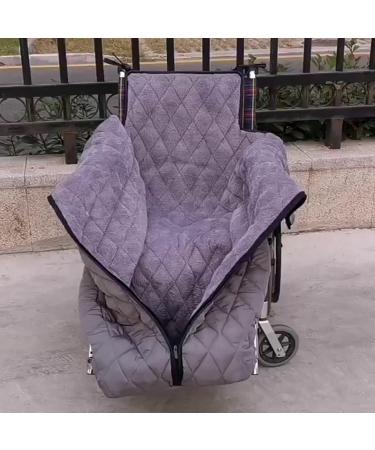 Winter Thicken Wheelchair Warmer Blanket Windproof Fleece Lined Cozy Leg Cover with Zipper 130x66 cm