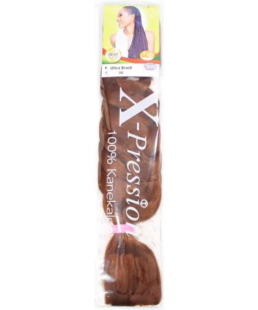 X-PRESSION (Xpression) Ultra Hair Braid (Braiding) Extension Choice of Colours (30 Light Auburn) - Buy Online on SooperMarket.com