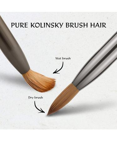 Aokitec #10 Oval Crimped Sable Acrylic Nail Brush - Wood Nail Art Tool for Manicure | Black - Buy Online on SooperMarket.com