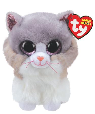 Ty UK Ltd 2005071 Asher Cat W/Horn - Beanie Boos Stuffed Animal Multicoloured 15cm Cat Asher