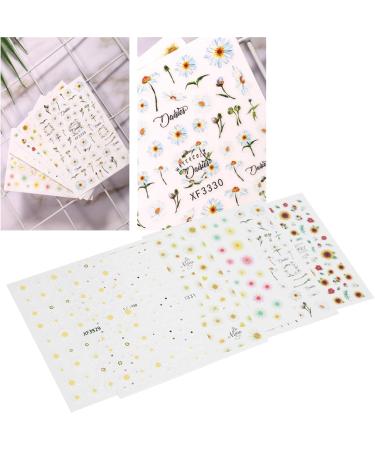 Nail Art Stickers Water Transfer DIY Nail Decals Sunflower and Small Daisy Colorful Transfer Watermark Nail Stickers for Nails Design Manicure Tips Decor - Buy Online on SooperMarket.com