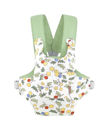 GAGAKU Baby Doll Carrier Doll Accessory Carrier for Cuddly Toy Baby Carrier for Kids with Adjustable Straps - Green - Holly 6_green_holly