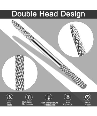 3XF Ultra Fine Cuticle Nail Drill Bit - Medium Double Heads Safety Tungsten Carbide Remover for Acrylic Gel Manicure & Pedicure | International Shipping Available - Buy Online on SooperMarket.com