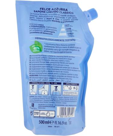 Felce Azzurra Ecoricarica Classic Liquid Soap - 500 ml - Buy Online on SooperMarket.com