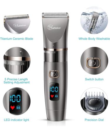 Hatteker Professional Beard Trimmer for Men - Cordless Hair Clipper & Detail Trimmer Kit | Waterproof & Rechargeable - Buy Online on SooperMarket.com