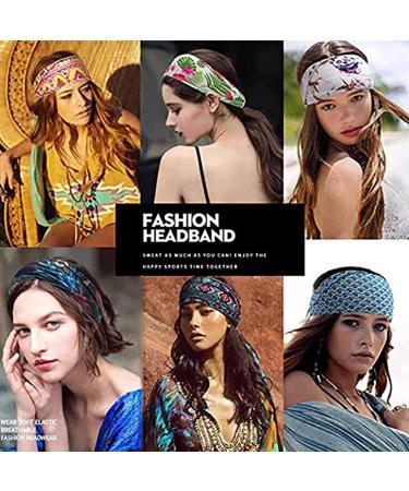 Boho Striped Wide Headbands 3Pcs Set - Elastic Knot Hair Wraps for Women and Girls - Buy Online on SooperMarket.com
