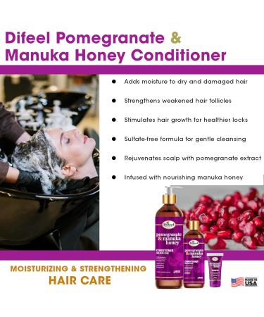 Difeel Pomegranate & Manuka Honey Conditioner 33.8 oz Sulfate-Free Moisture for Dry Damaged Hair International Shipping Available - Buy Online on SooperMarket.com