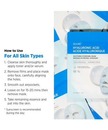 Buy SOOAE Hyaluronic Acid Soothing Hydrogel Mask - Vitamin C & Hydrating Facial Mask for Glowing Skin | International Shipping Available - Buy Online on SooperMarket.com