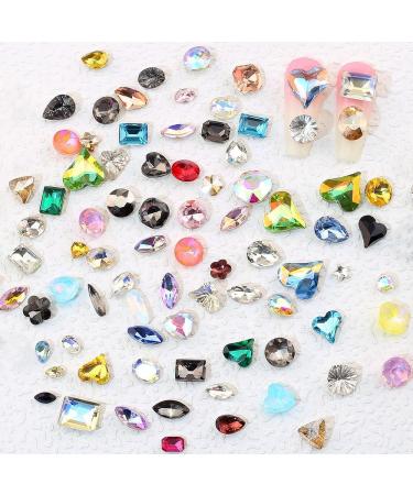 50pcs Colorful Pointed Bottom Nail Rhinestones - Multi Shapes for Nails & Crafts - Buy Online on SooperMarket.com