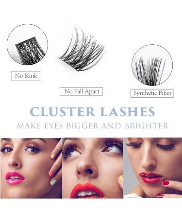 Individual Cluster False Eyelashes Kit | 50 Pcs Russian Strip Lashes | C CC D Curl | DIY Fluffy & Natural Soft Reusable Lashes | 10-16mm | Includes 1 Glue - OP12 - Buy Online on SooperMarket.com