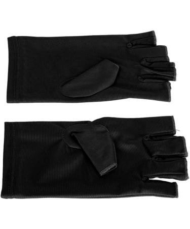 Professional UV Gloves for Nails Full Coverage Finger UV Nail Gloves for Gel Nail Lamp Manicures with Breathable Comfortable Black (Black) One Size - Buy Online on SooperMarket.com