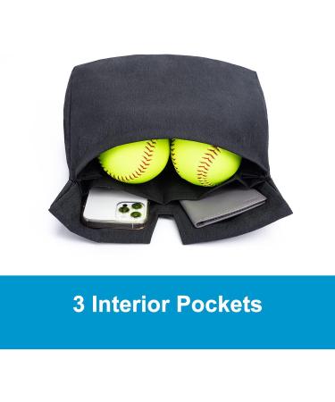 VISEMAN Extra Large Black Umpire Ball Bag for Baseball/Softball with Belt - Buy Online on SooperMarket.com