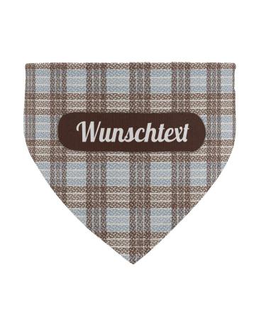 Printplanet - Dog Halen with Name or Text - Necker for Dogs - Layout Colle Colle Brown -Blue - Size L Size L Cream Pattern Brown -Blue