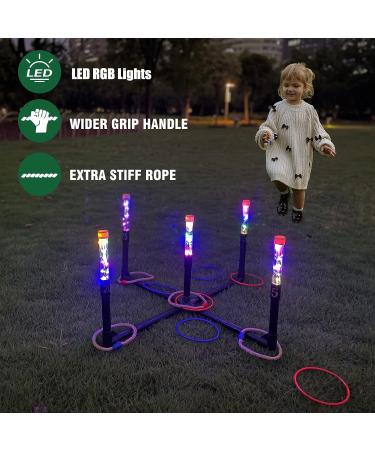 OUTTOY Glow in The Dark LED Ring Toss Game Set for Outdoor Yard, Lawn, Camping, and Beach Fun Ideal for Adults and Families - Buy Online on SooperMarket.com