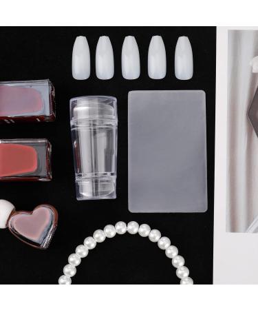 Buy Auidy 6txd Double-End Silicone Nail Art Stamper & Scraper | DIY Nail Design Tools for Perfect French Nails & Stamping | 7x3cm - Buy Online on SooperMarket.com