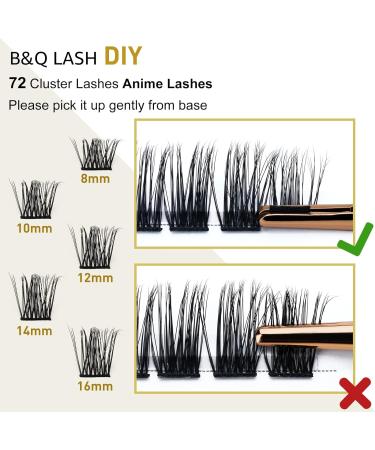 72 D-Curl Cluster Lashes B35 - Soft and Fluffy DIY Eyelash Extensions | 12mm Individual Natural Clusters - Buy Online on SooperMarket.com