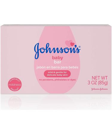 Johnson's Baby Soap Bar 3oz - Gentle Hypoallergenic Formula for Baby Bath and Skin Care - Buy Online on SooperMarket.com