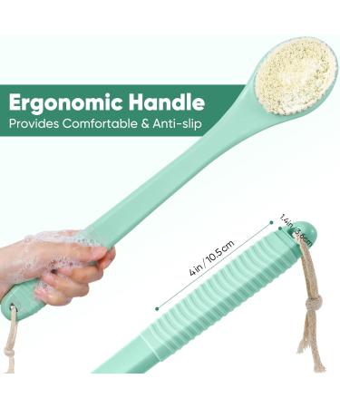 Men's Exfoliating Shower Brush with Long Handle - Light Green - Buy Online on SooperMarket.com