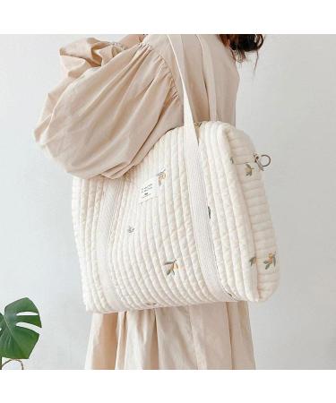 NewDVMMSS Soft Cotton Diaper Bag Carrier | Embroidered Children's Room Storage & Toy Organizer for Travel - Buy Online on SooperMarket.com