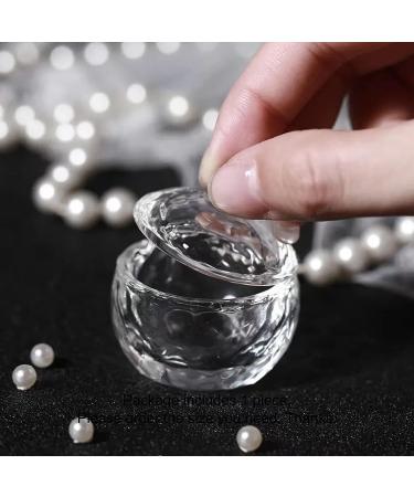 Crystal Clear Acrylic Liquid Powder Dappen Dish with Cap Lid - Small Size for Acrylic Nail Art - Transparent Glass Cup Bowl - HJ-NAPB017 (Pack of 1) - Buy Online on SooperMarket.com