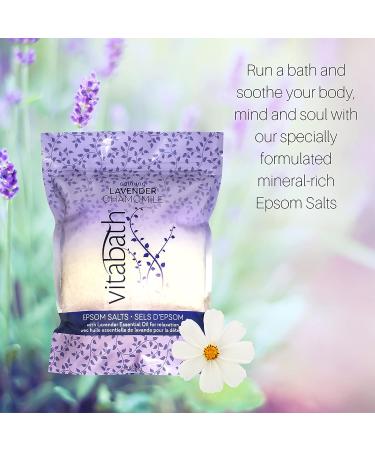 Vitabath Lavender Chamomile Epsom Salts - 36 oz - Relaxing Detox Aromatherapy for Muscle Soreness Relief - Nourishing Skincare for Women & Men - Cruelty-Free - Buy Online on SooperMarket.com