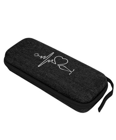 Storage Bag Protect The Stethoscope Shockproof and Flexible Stethoscope Organizer with a Zipper for Private Clinic for Doctors(GC-0360 Auscultation Package 7 Colors Black)