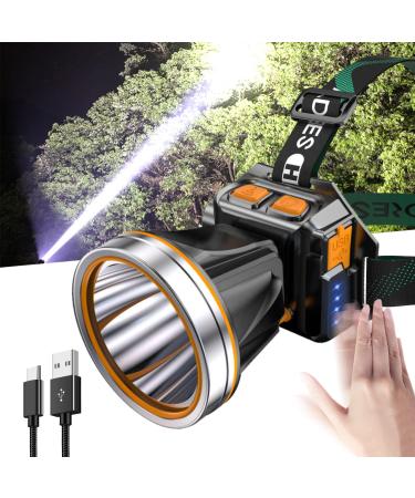 PINSAI High Power LED Headlamp Super Bright Adult Motion Sensor Headlight Spotlight Waterproof Outdoor Hunting Light Flashlight Portable Head lamp for Fishing Camping Hiking G300 small size