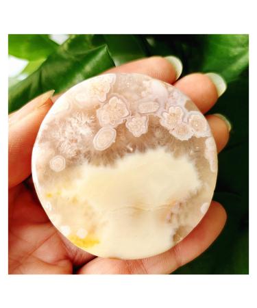 Natural Stone Cherry Blossom Agate Bracelet Heart Palm Stone Shaman Feng Shui Crystal Room Ornament Gemstones and Crystal (Color : 60-70g)