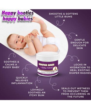 Natrulo All Natural Diaper Rash Healing Ointment 2oz - Hypoallergenic Organic Butt Balm for Quick Itch Relief - Soothing Vegan Bum Lotion for Baby, Kids, Adults - Buy Online on SooperMarket.com