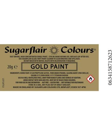 2 x Sugarflair Gold Edible Paint Cake Icing Matt Colour Sugarpaste Decorating - Buy Online on SooperMarket.com