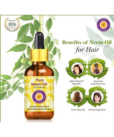 Deve Herbes Pure Neem Oil (Azadirachta indica) with Glass Dropper Cold Pressed 10ml (0.33 oz) - Buy Online on SooperMarket.com