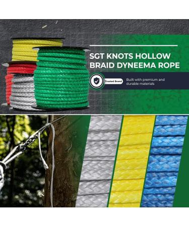 SGT KNOTS 1/4 x 25ft Orange Hollow Braid Dyneema Rope - Ideal for Arborists, Boating, Camping, Crafting, Lifting Slings, Indoor & Outdoor Use - Buy Online on SooperMarket.com