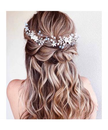 EASEDAILY Flower Bride Wedding Hair Vine Pearl Headpiece for Women and Girls - 15.7inches - Buy Online on SooperMarket.com