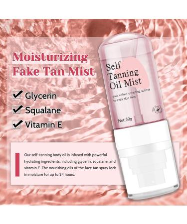 Trendyfave Self Tanning Oil Mist Natural Looking Fake Tan Hydrating Self Tanner Spray Long-lasting Rose Fragrance Body & Face Mist for Women Girls Self Tan Oil Cruelty-Free & Vegan - Buy Online on SooperMarket.com