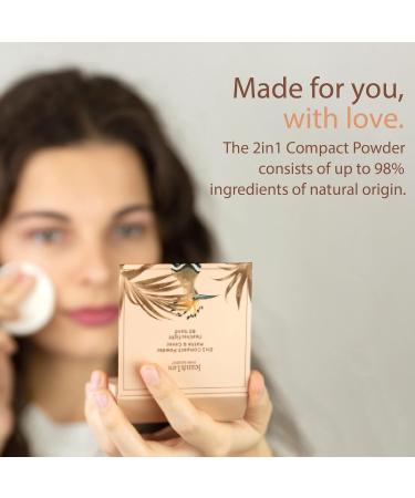 Jean & Len 2in1 Compact Powder Matte & Cover 02 Sand - Vegan Paraben-Free Lightweight Mattifying Powder (10g) | International Shipping Available - Buy Online on SooperMarket.com