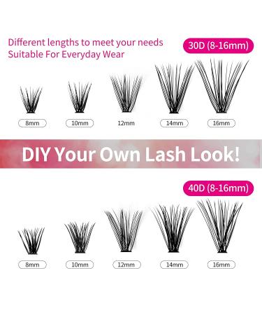 DIY Eyelash Extensions - 200pcs D Curl Mixed Tray (8-16mm) | Reusable & Natural Flare Lashes - Buy Online on SooperMarket.com
