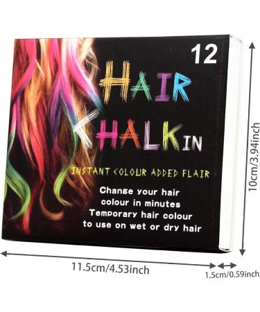 Hair Chalk 12 Colors Temporary Hair Dye Safe Hair Chalk for Kids Washable Temporary Hair Colour Pen Colorful Great Toy Temporary Hair Color for Halloween Carnival - Buy Online on SooperMarket.com