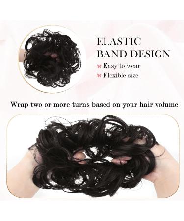 Vlasy Messy Bun Hair Piece | Curly Wavy Hair Scrunchie Extension Chignon | Synthetic Updo Accessory for Women and Girls (2# 35g) - Buy Online on SooperMarket.com