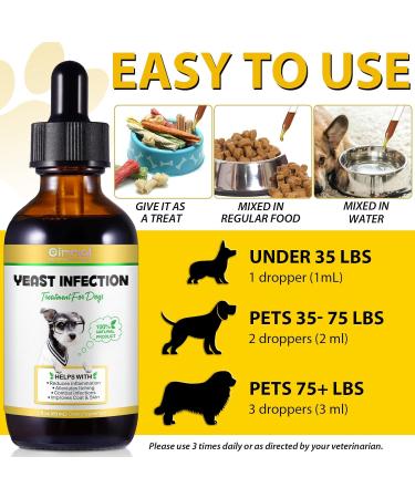 Natural Yeast Infection Drops for Dogs - Itch, Ear Infection, Allergy Relief - Herbal Bacon Flavor - 2 Fl Oz - Buy Online on SooperMarket.com