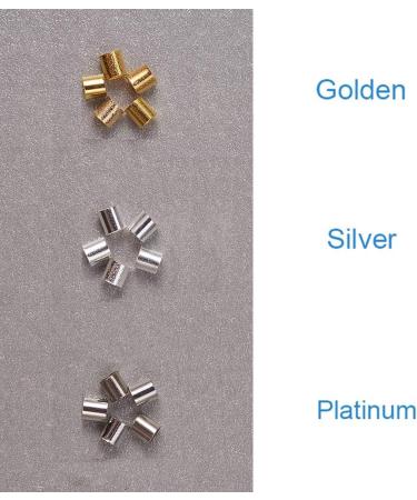 PandaHall Tube Crimp Beads 3000 Pcs Brass Spacer Beads for Jewelry Making - Golden/Silver/Platinum - 1.5mm, 2mm, 2.5mm - Buy Online on SooperMarket.com