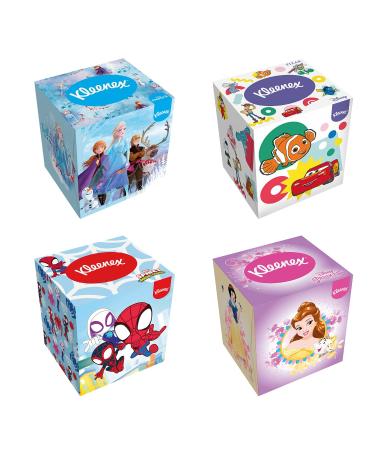Kleenex Disney tissue boxes various designs 3-ply 12 cube boxes with 48 tissues each