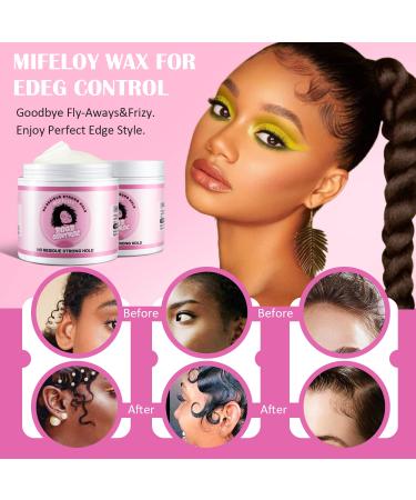 Edge Control Wax 4 oz - Women's Hair Pomade for Smoothing Flyaways and Frizz - Long Lasting Styling Gel with Strong Hold - Non-greasy Hair Glue - Ideal for Wigs - Buy Online on SooperMarket.com