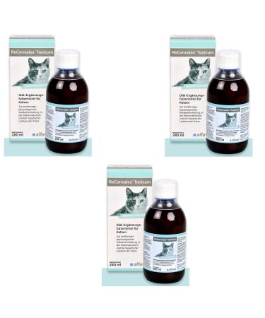 Alfavet Reconvales tonic for cats |3 pack |3 x 280 ml |Diet supplementary feed |In the convalescence underweight and in the hepatic lipidosis of the cat